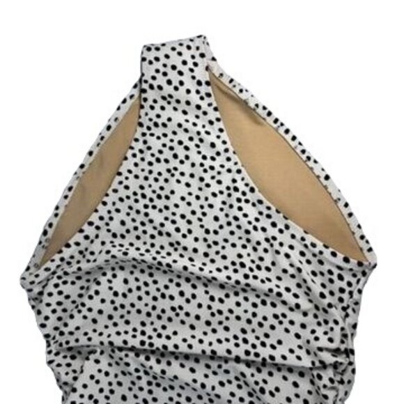 Old Navy Womens S Tall Cheetah Polka Dot One-Piece Swimsuit Ruffles UPF - Picture 6 of 12
